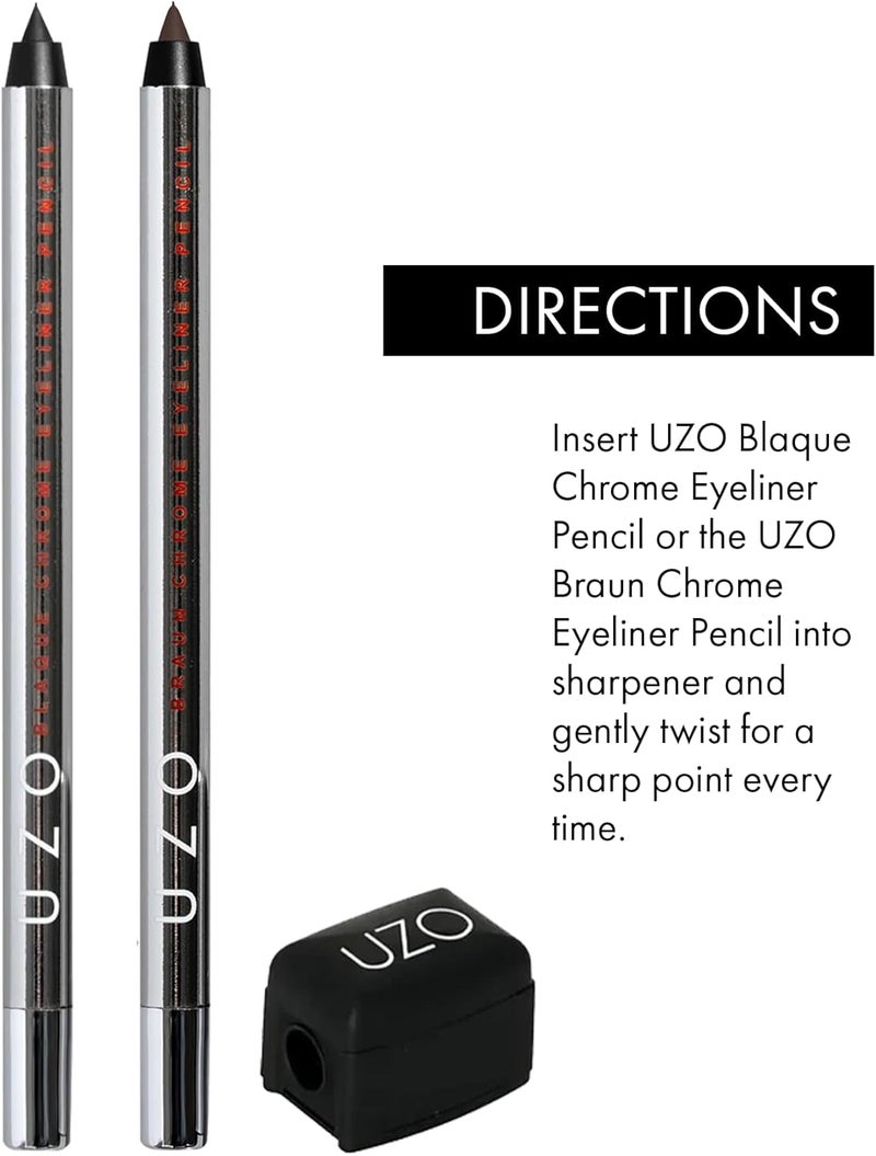 UZO Makeup Pencil Sharpener with Removable Cover | Precision Sharpener for Eyeliner, Lip, Brow Pencils, Stainless Steel Blade, Built-in Cleaning Pick, Compact Travel Design - Image 5